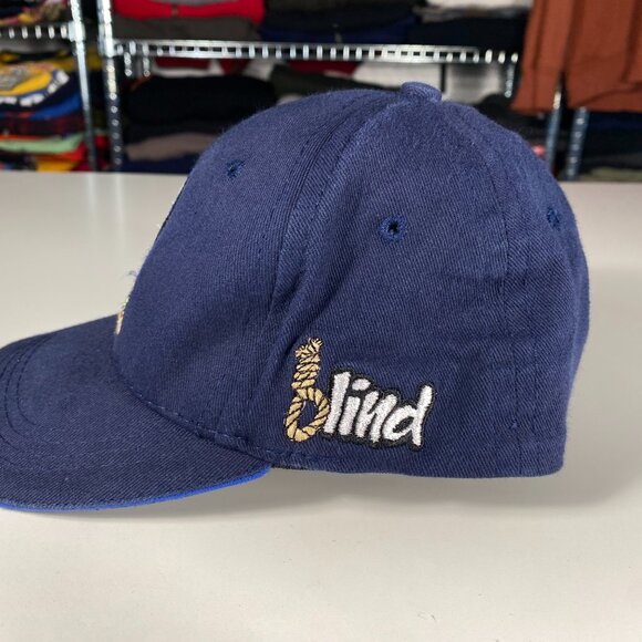 Vintage Youth Blind Skateboard Reaper Fitted Hat Navy One Size - Picture 3 of 7